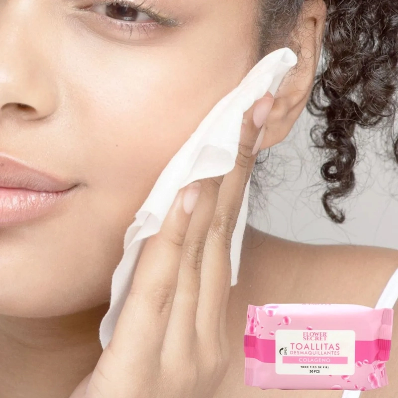 PAQ 7 TOALLITAS FACIAL DESMAQUILLA LIMPIA COLAGENO LAU - 4