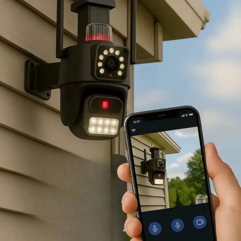 CAMARA SEGURIDAD WIFI DOBLE LENTE PTZ EXTERIOR ICSEE ALJ - 4
