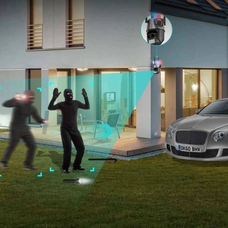 CAMARA SEGURIDAD WIFI DOBLE LENTE PTZ EXTERIOR ICSEE ALJ - 8