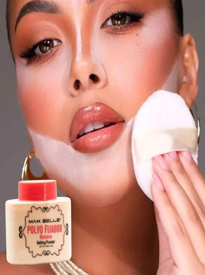 PACK 2 POLVOS FIJADOR BANANA TRASLUCIDO SELLA MAQUILLAJE LAU - 5