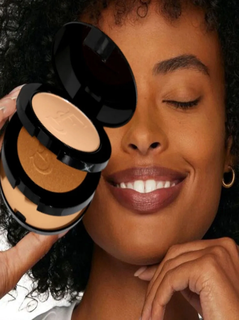 PACK 2 POLVOS COMPACTO BASE E ILUMINADOR 3EN1 MAQUILLAJE LAU - 7