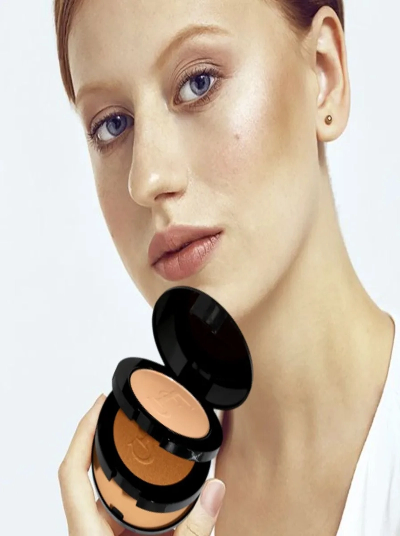 PACK 2 POLVOS COMPACTO BASE E ILUMINADOR 3EN1 MAQUILLAJE LAU - 9
