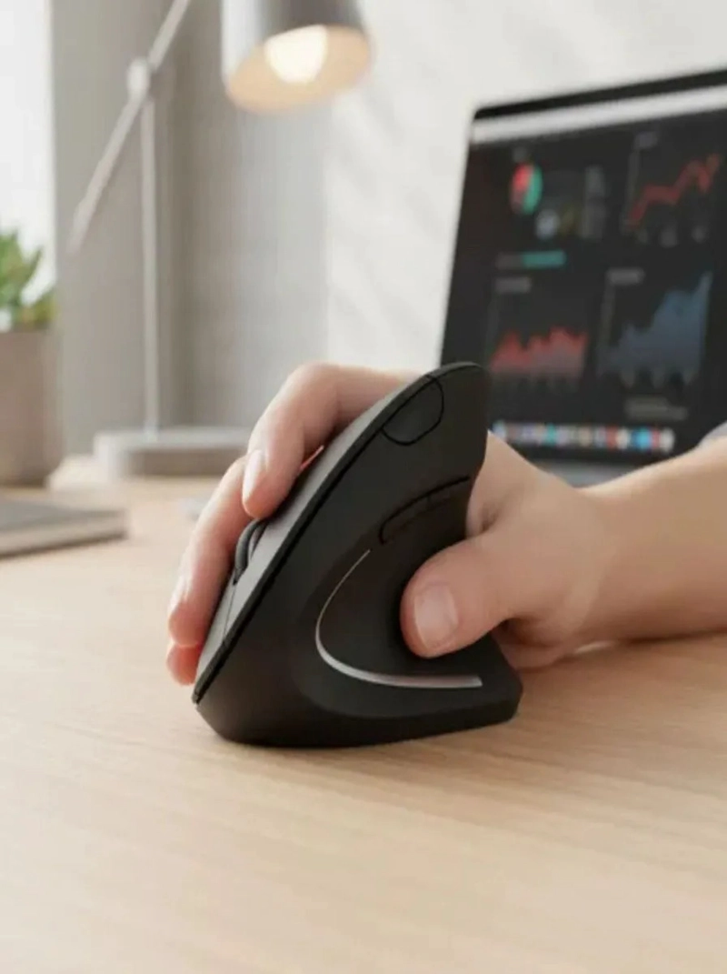 MOUSE ERGONOMICO VERTICAL INALAMBRICO PC LAPTO LAU - 9