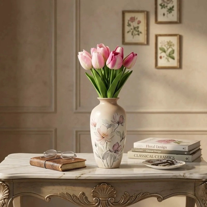SET 2 RAMOS TULIPANES ARTIFICIALES FLOR DECORATIVA ALJ - 9