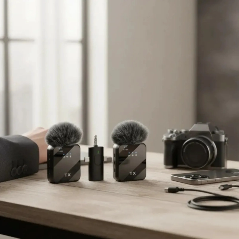 SET 2 MICROFONOS SOLAPA INALAMBRICO DUAL CELULAR CAMARA ALJ - 3