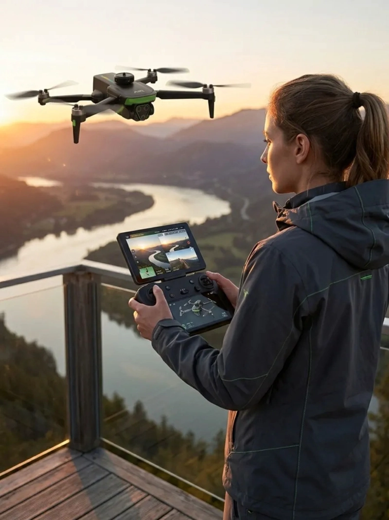 DRON CUADRICOPTERO PLEGABLE CAMARA FPV CONTROL PANTALLA MV - 7