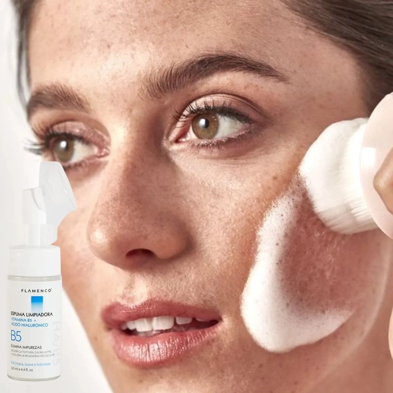 ESPUMA LIMPIADORA FACIAL VITAMINA B5 ACIDO HIALURONICO LAU - 4