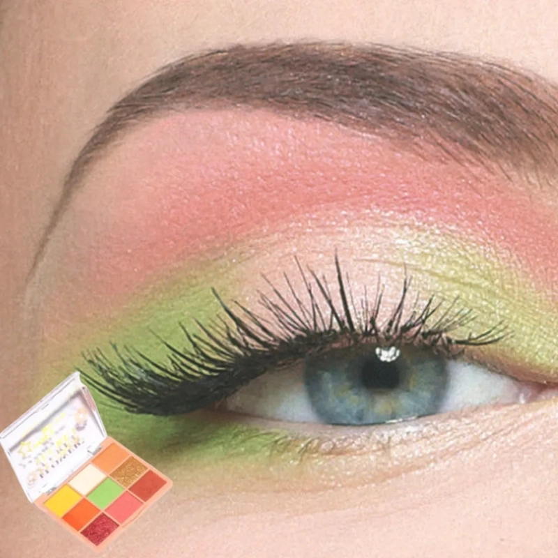 PALETA SOMBRAS OJOS 9 COLORES TEXTURA SEDOSA PROFESIONAL MV - 6