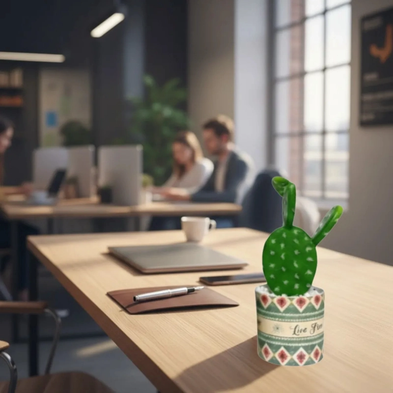 CACTUS ARTIFICIAL DECORATIVO MACETA ETNICA MODERNO ALJ - 3
