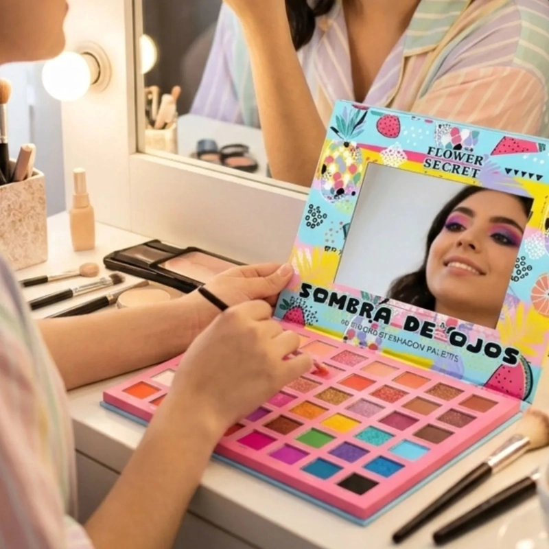 PALETA SOMBRAS OJOS 48 COLORES PIGMENTOS ALTA FIDELIDAD MV - 4