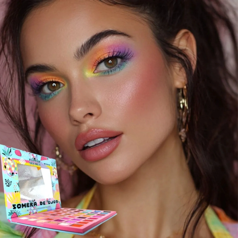 PALETA SOMBRAS OJOS 48 COLORES PIGMENTOS ALTA FIDELIDAD MV - 8