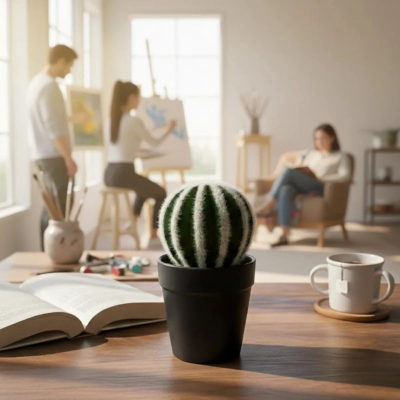 SET 2 CACTUS DECORATIVOS MINIMALISTAS PLANTA ARTIFICIAL ALJ - 3