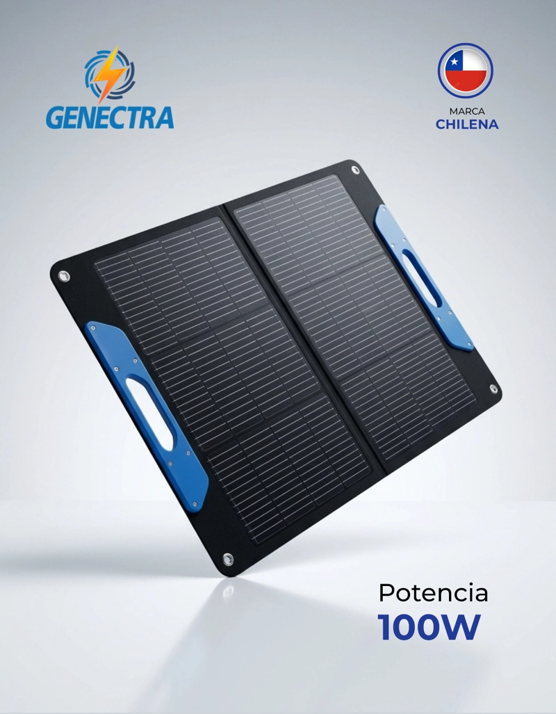 PANEL SOLAR PORTATIL PLEGABLE 100W ETFE MC4 GENECTRA - 2
