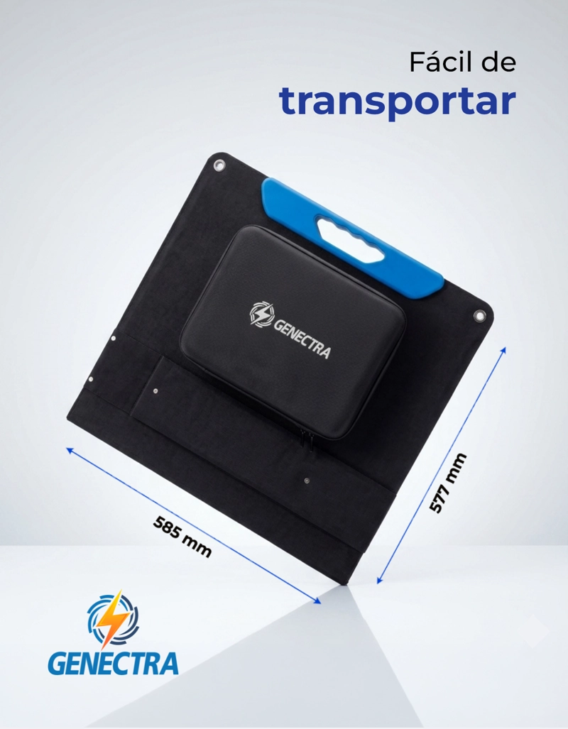 PANEL SOLAR PORTATIL PLEGABLE 100W ETFE MC4 GENECTRA - 3