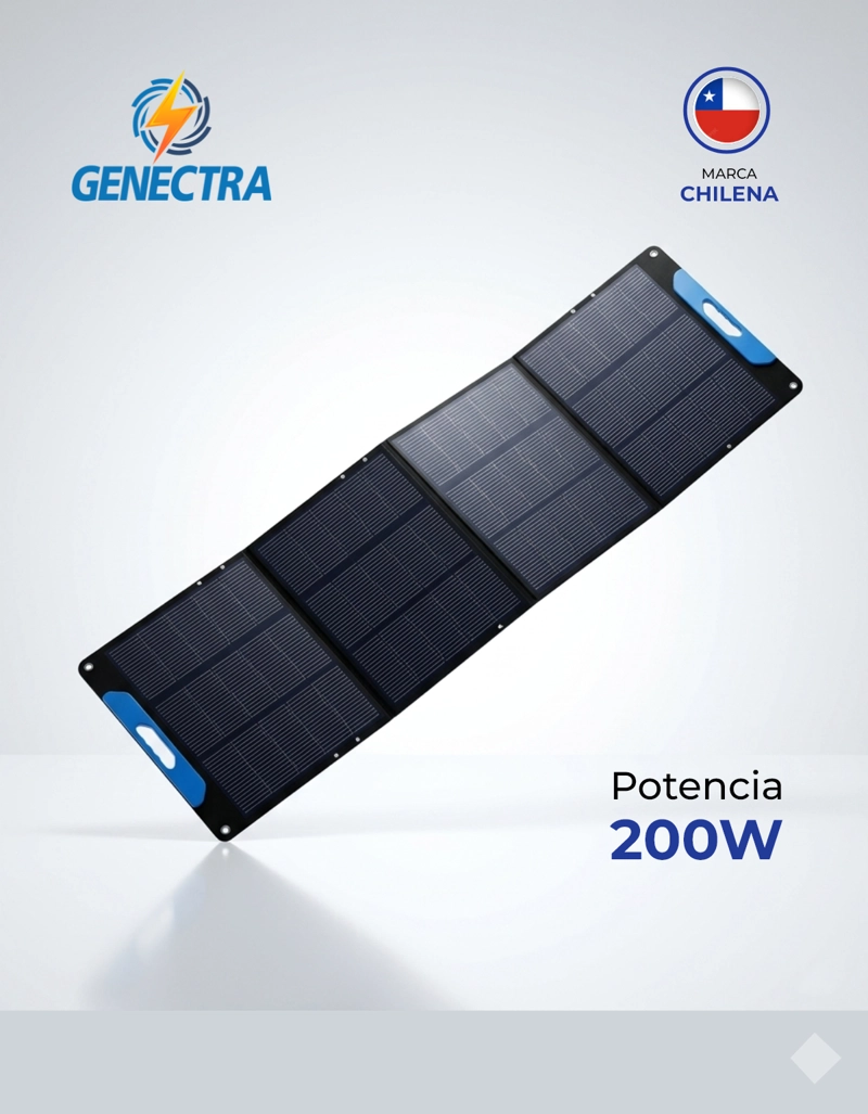 PANEL SOLAR PORTATIL PLEGABLE 200W ETFE MC4 GENECTRA - 2