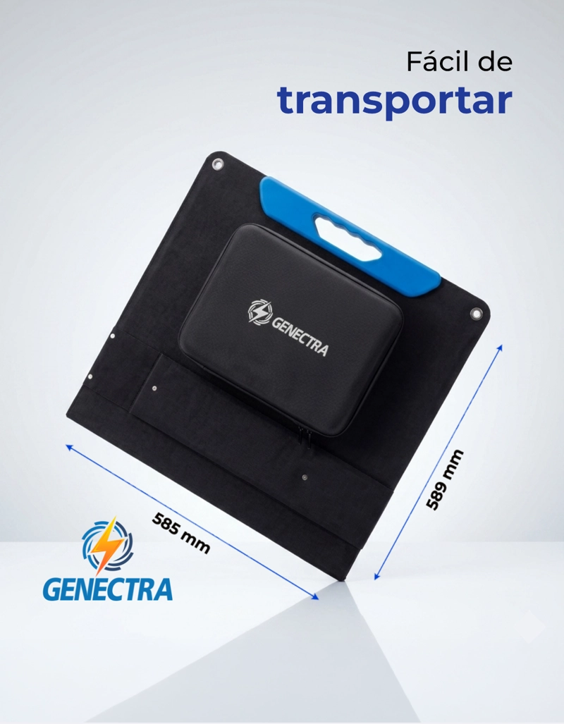 PANEL SOLAR PORTATIL PLEGABLE 200W ETFE MC4 GENECTRA - 3