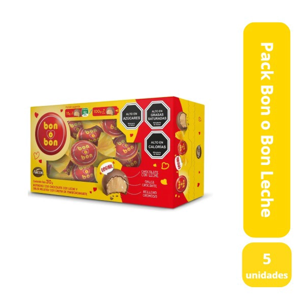 PACK  2 BOMBON BON O BON CHOCOLATE LECHE 30 UN. X 15 GRS - 1