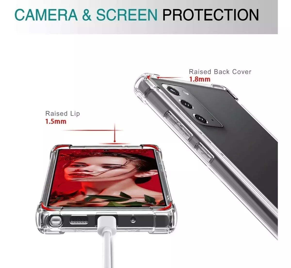 CARCASA PARA SAMSUNG NOTE 20 TRANSPARENTE MARCA COFOLK - 5