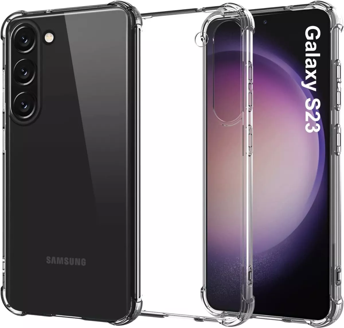 GENÉRICO CARCASA PARA SAMSUNG S23 TRANSPARENTE REFORZADA + HIDROGEL