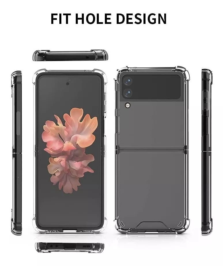 CARCASA PARA SAMSUNG GALAXY Z FLIP 3 TRANSPARENTE REFORZADA - 5