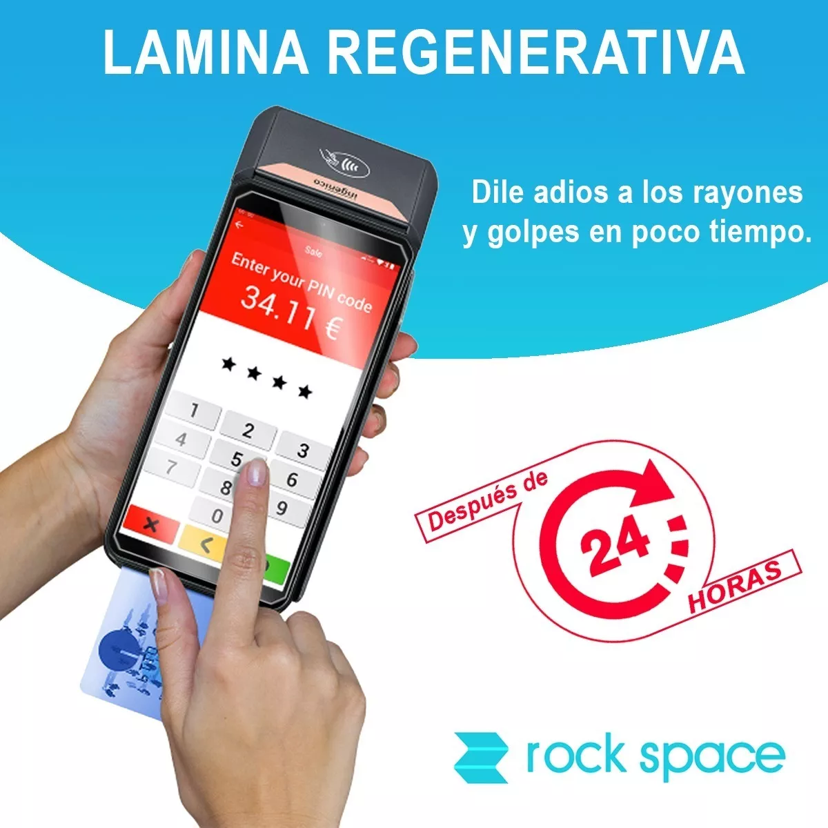 LAMINA HIDROGEL PARA POS AXIUM DX8000 - ROCK SPACE - 2