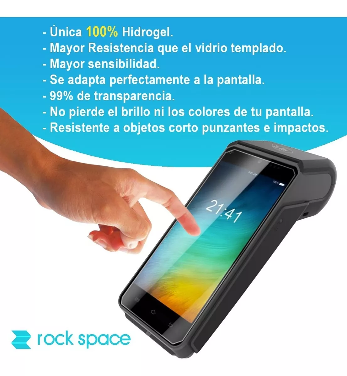 LAMINA HIDROGEL PARA POS AXIUM DX8000 - ROCK SPACE - 3