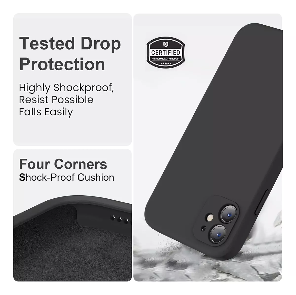 CARCASA PARA IPHONE 11 SILICON CONTRA GOLPES + MICA VIDRIO - 3
