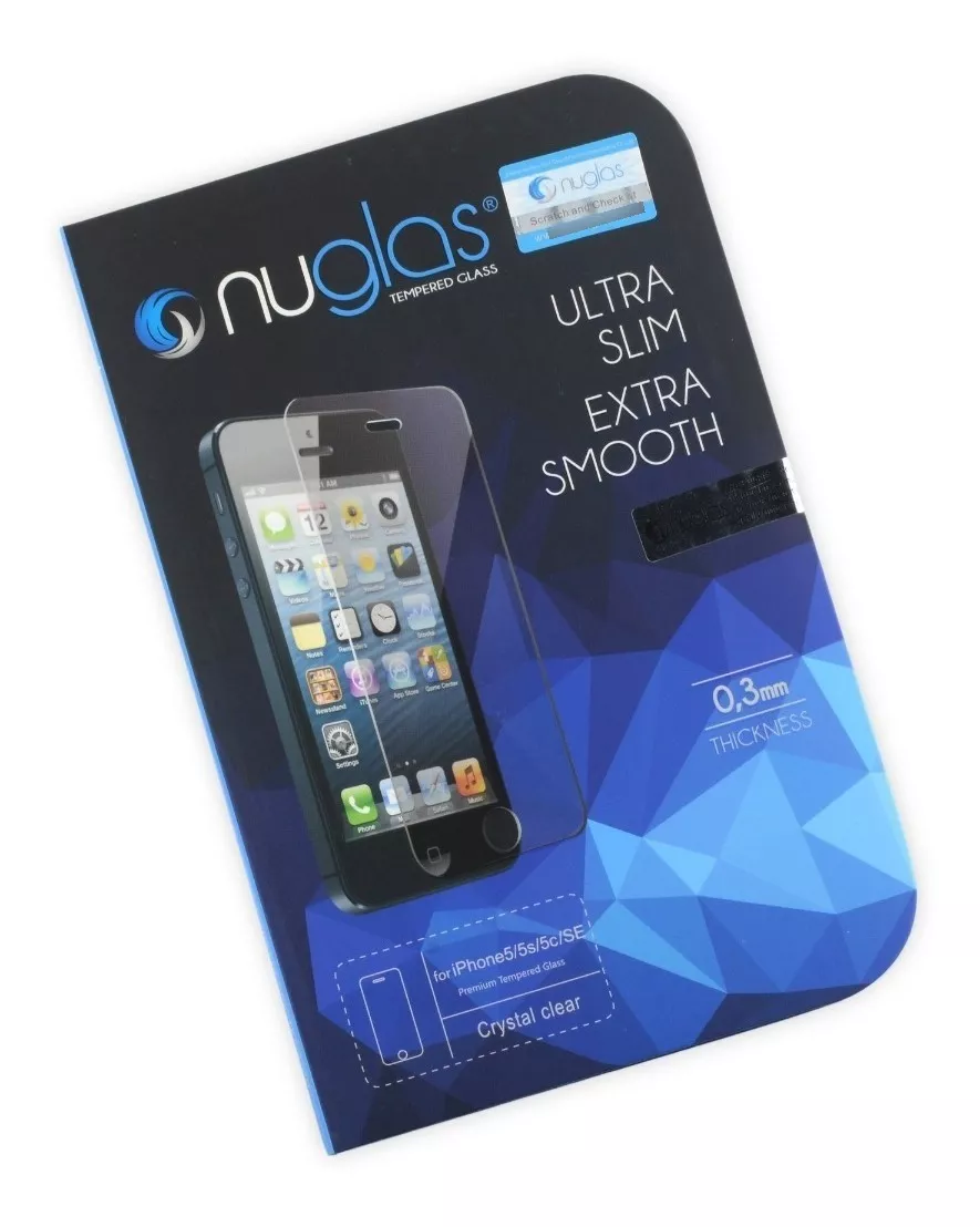 MICA VIDRIO TEMPLADO PARA IPHONE 5 / 5S / 5C / SE2016 NUGLAS - 5