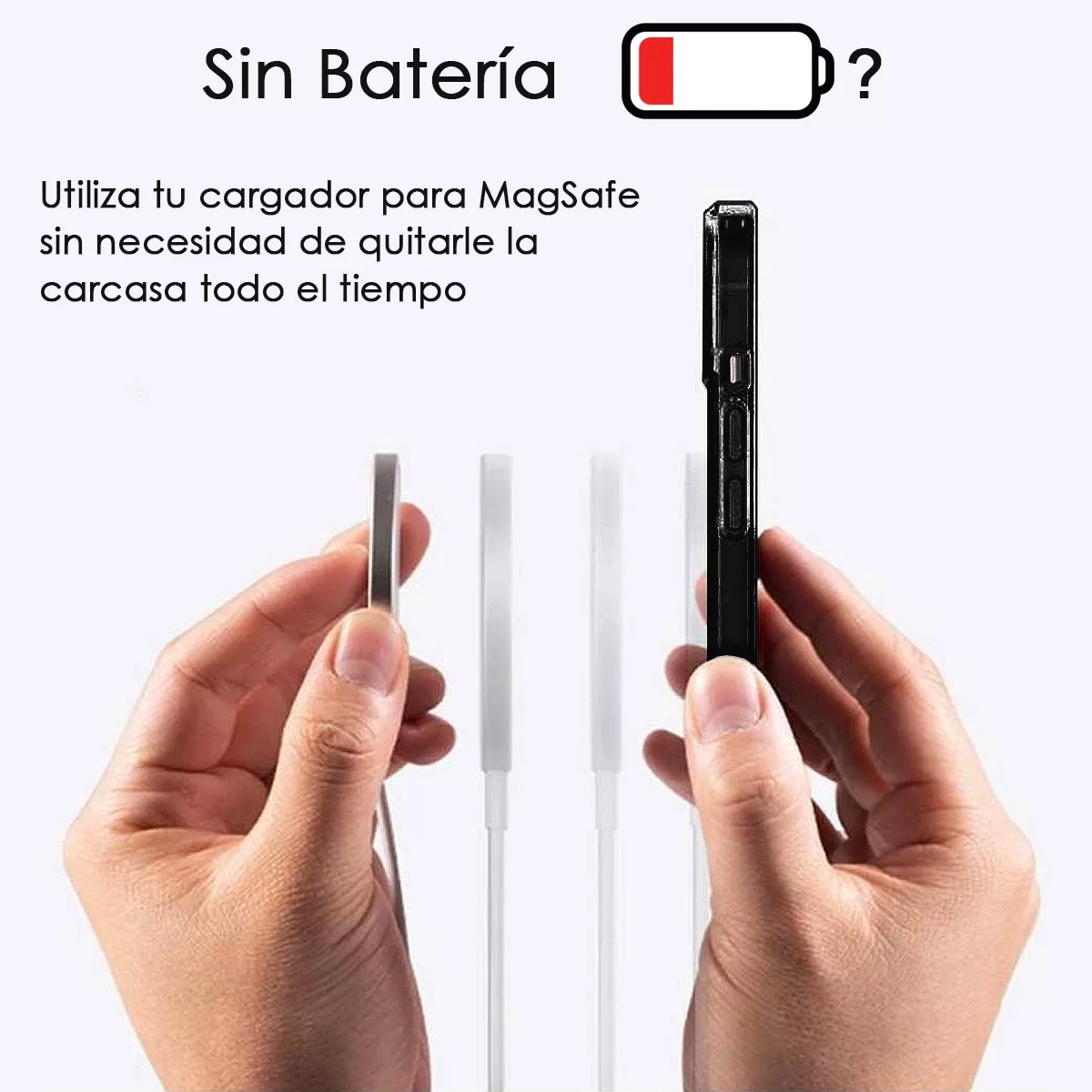 CARCASA PARA IPHONE 15 PLUS CLEAR MAGNETIC PARA MAGSAFE - 2