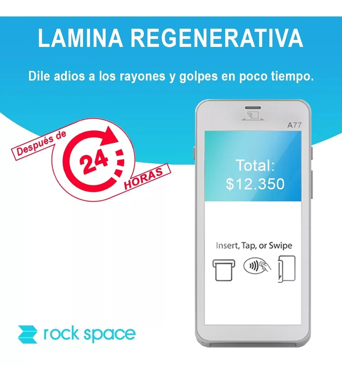 LAMINA HIDROGEL PARA POS PAX A77 - ROCK SPACE - 2