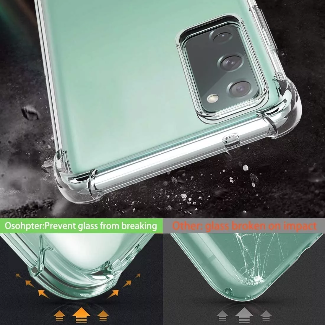 CARCASA PARA SAMSUNG GALAXY S20 FE TRANSPARENTE MARCA COFOLK - 3