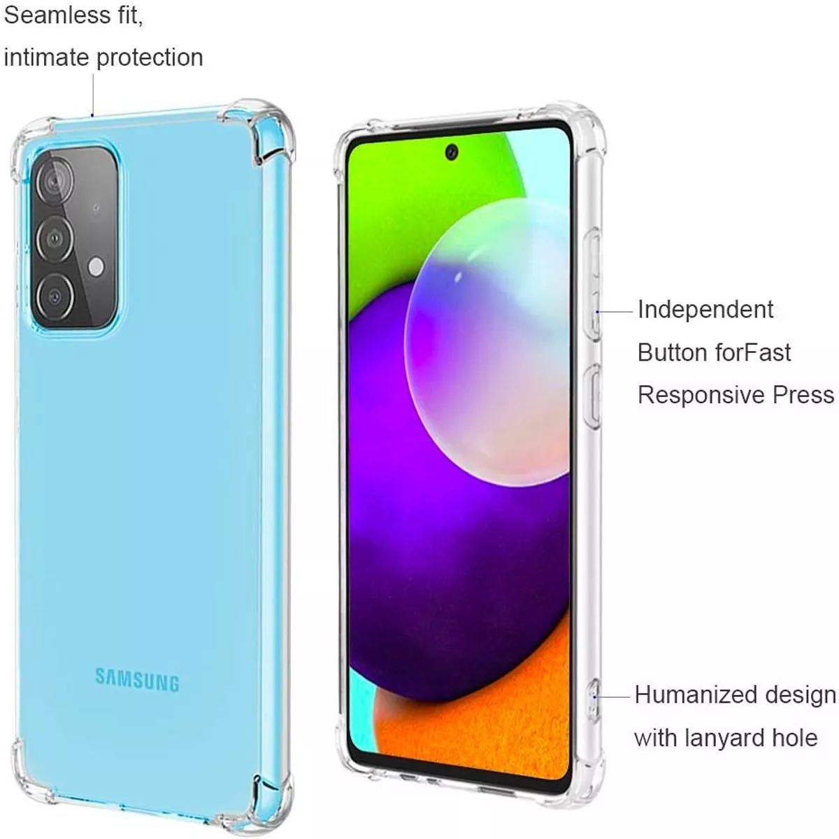CARCASA PARA SAMSUNG GALAXY A52 5G TRANSPARENTE MARCA COFOLK - 3