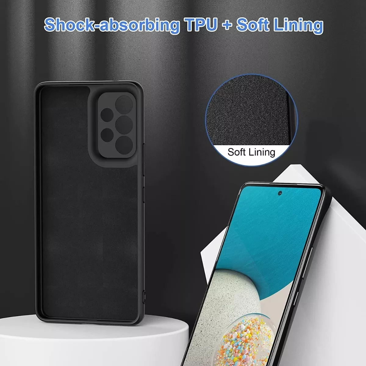 CARCASA PARA SAMSUNG A53 5G SILICON PROTECTOR CAM + HIDROGEL - 5
