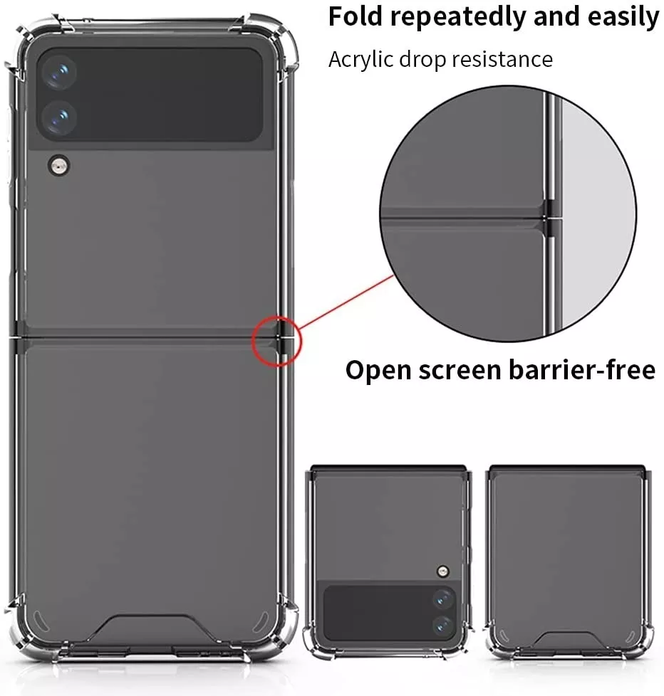 CARCASA PARA SAMSUNG GALAXY Z FLIP 3 TRANSPARENTE + HIDROGEL - 4