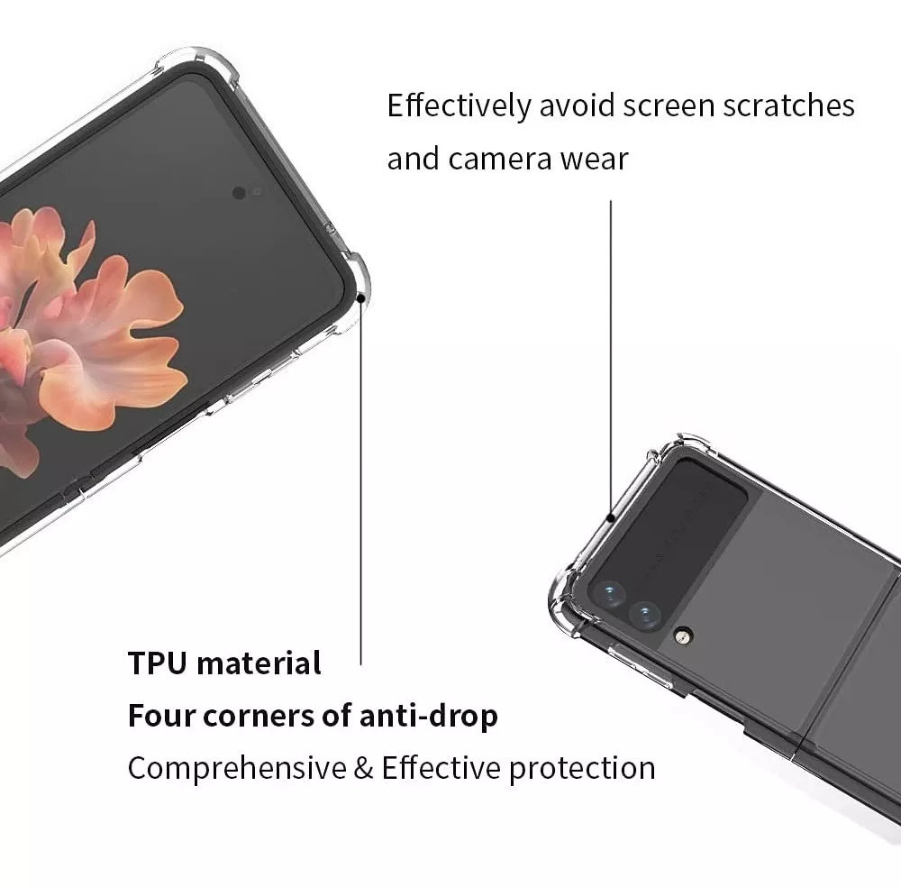 CARCASA PARA SAMSUNG GALAXY Z FLIP 3 TRANSPARENTE + HIDROGEL - 5