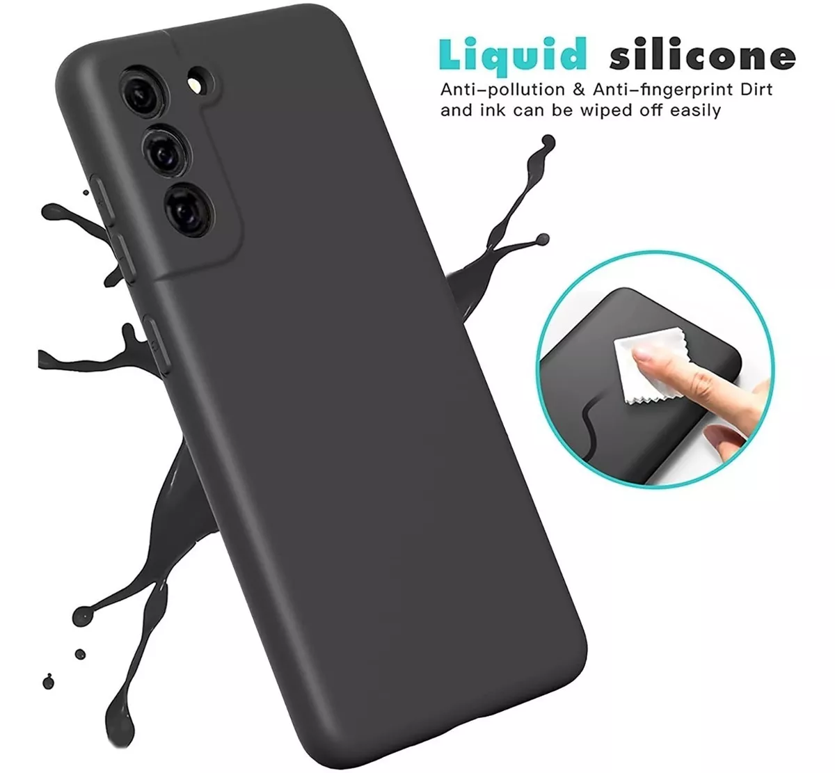 CARCASA PARA SAMSUNG S21 FE SILICON PROTECTORA + HIDROGEL - 4