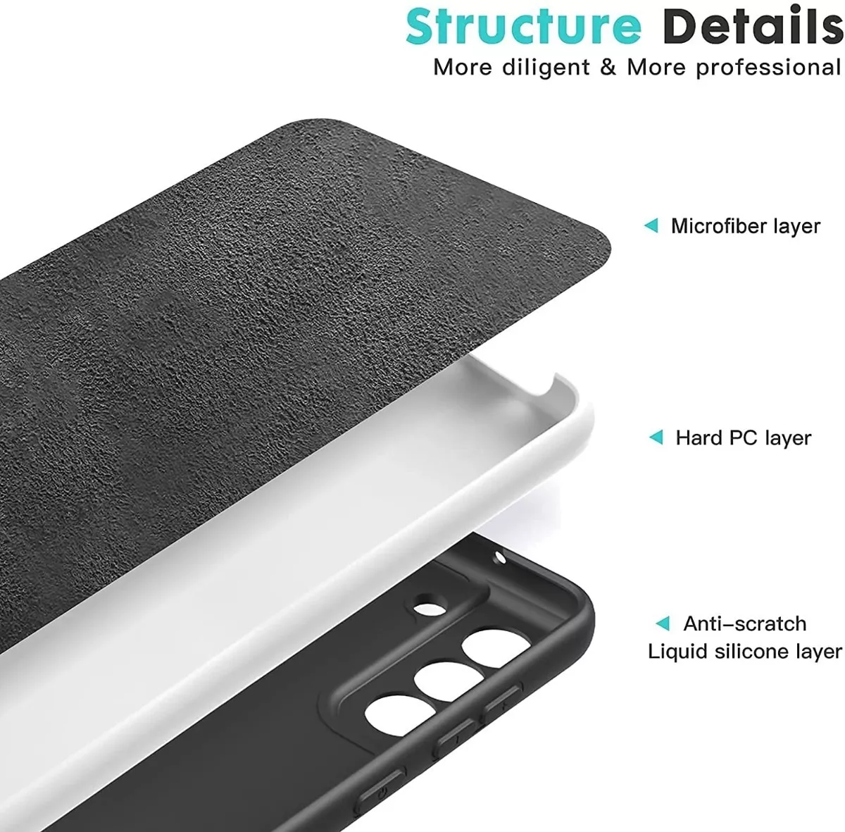 CARCASA PARA SAMSUNG S21 FE SILICON PROTECTORA + HIDROGEL - 5