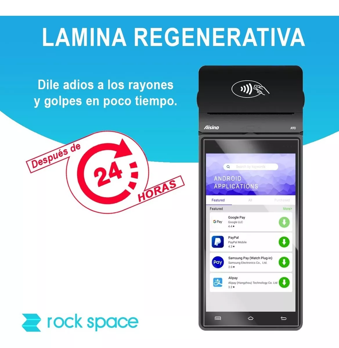 LAMINA HIDROGEL PARA POS AISINO A90 - ROCK SPACE - 2