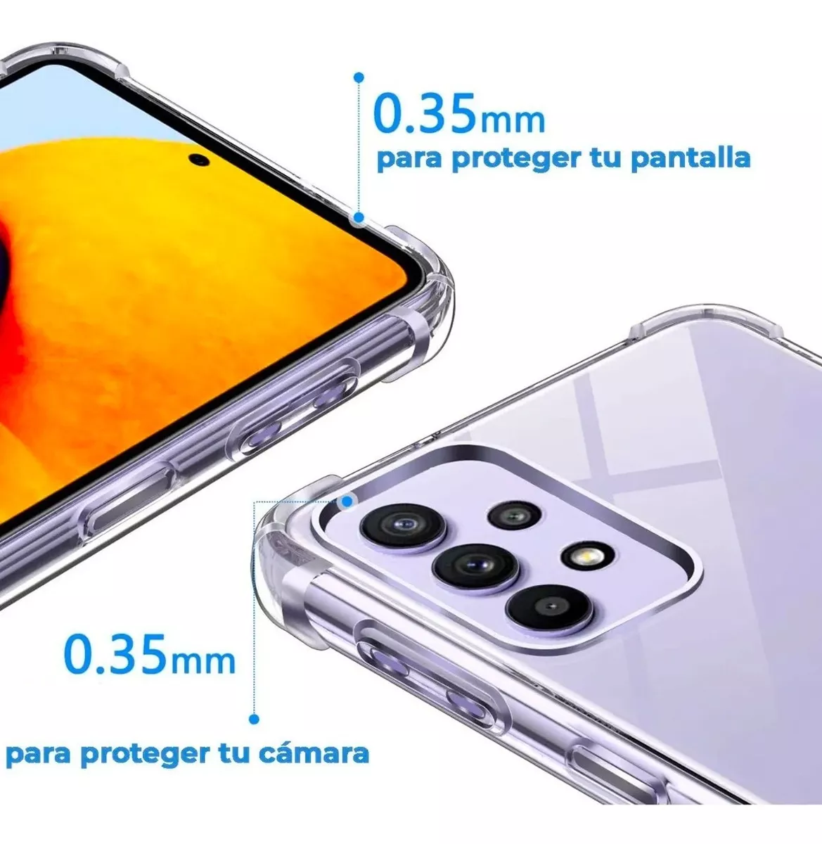 CARCASA PARA SAMSUNG A72 5G TRANSPARENTE - COFOLK + HIDROGEL - 3