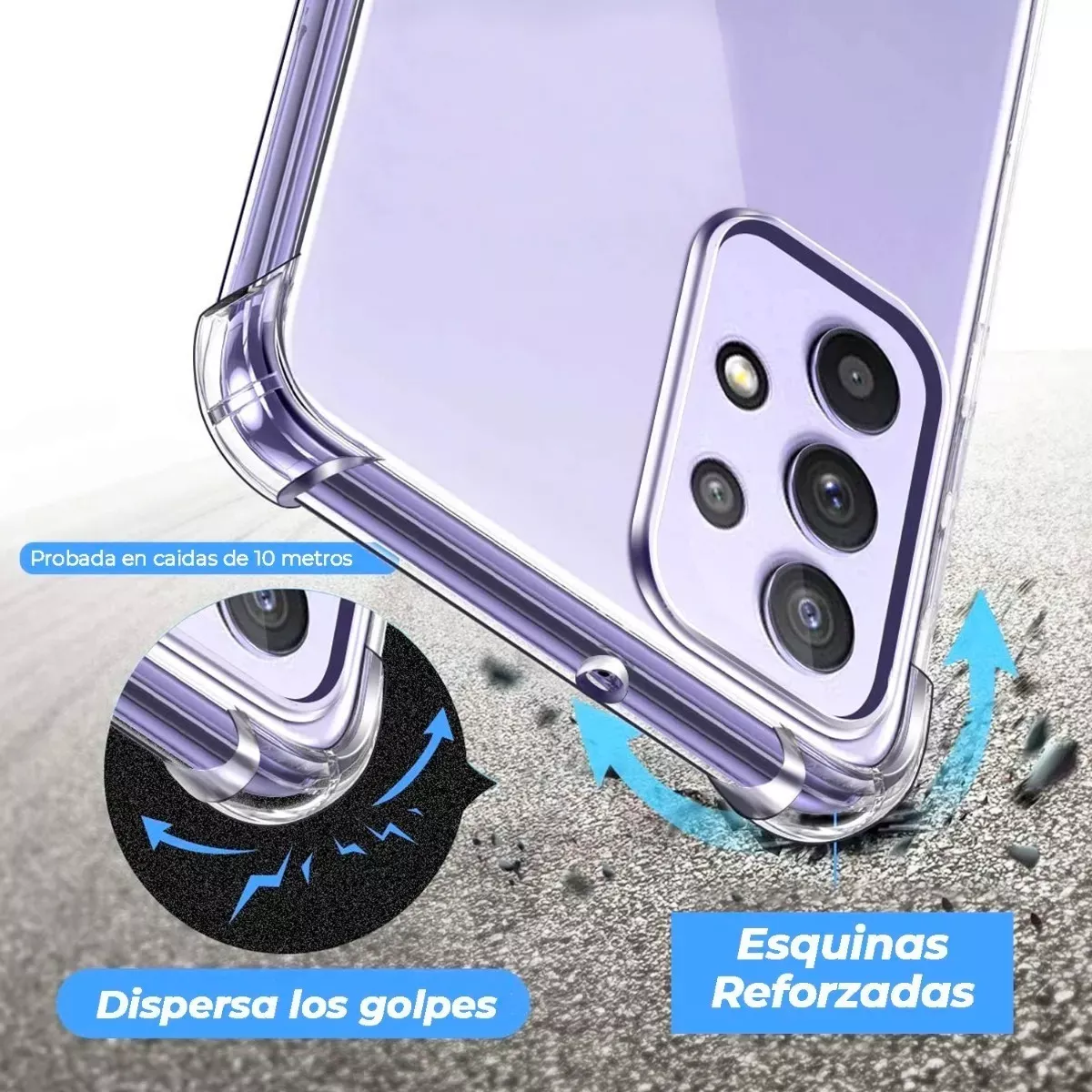 CARCASA PARA SAMSUNG A72 5G TRANSPARENTE - COFOLK + HIDROGEL - 5