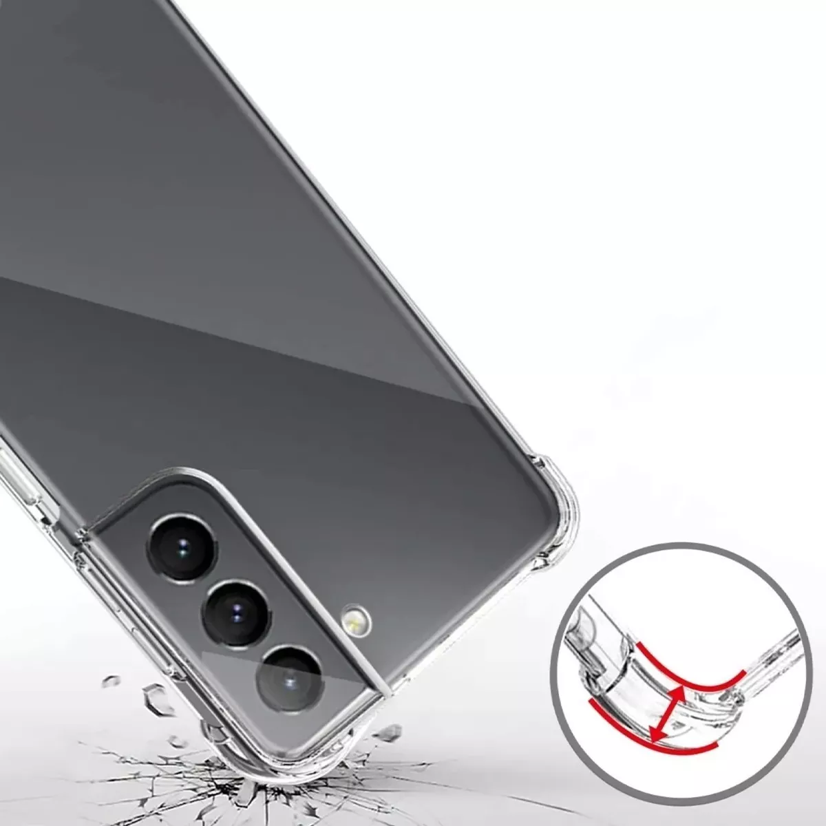 CARCASA PARA SAMSUNG GALAXY S21 TRANSPARENTE MARCA COFOLK - 2