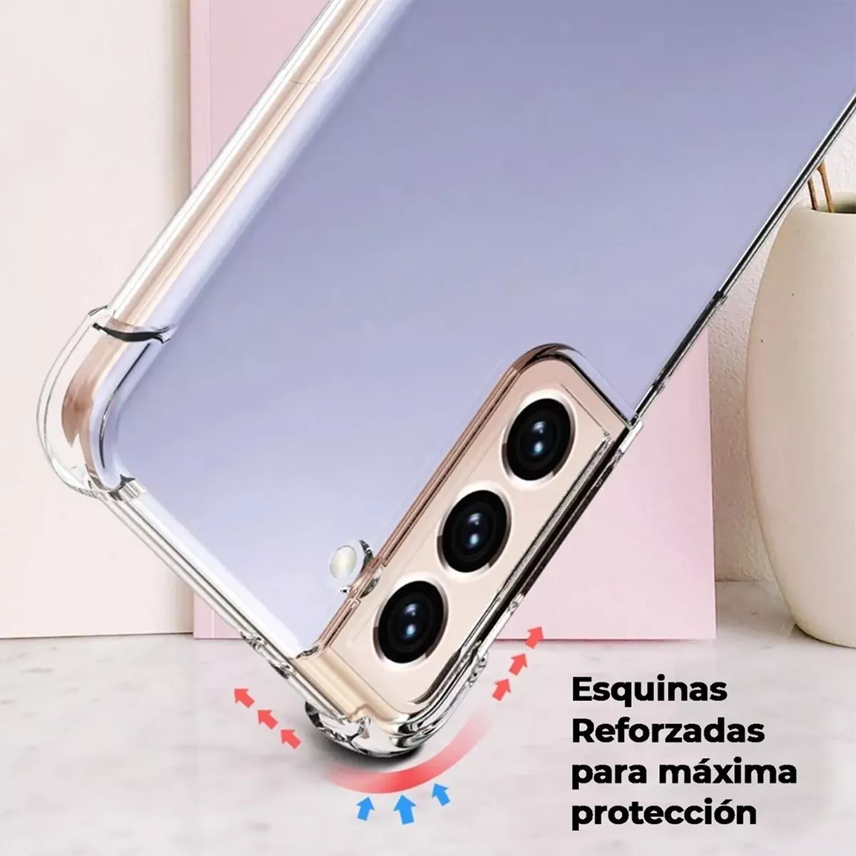 CARCASA PARA SAMSUNG GALAXY S21 TRANSPARENTE MARCA COFOLK - 4