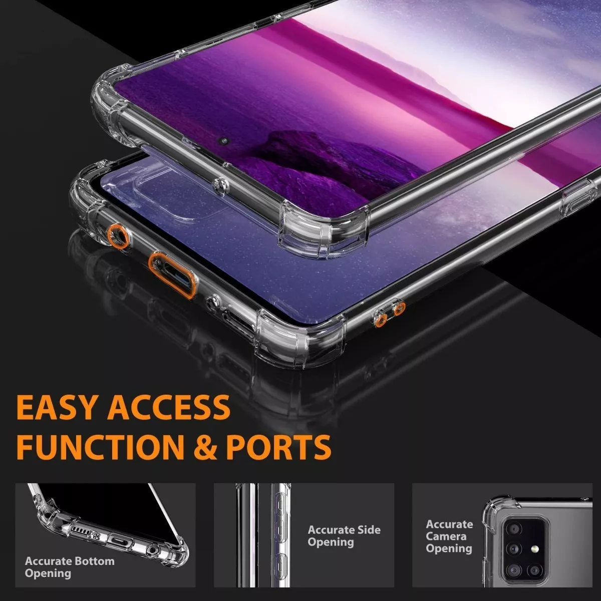 CARCASA PARA SAMSUNG A51 TRANSPARENTE COFOLK + HIDROGEL - 3