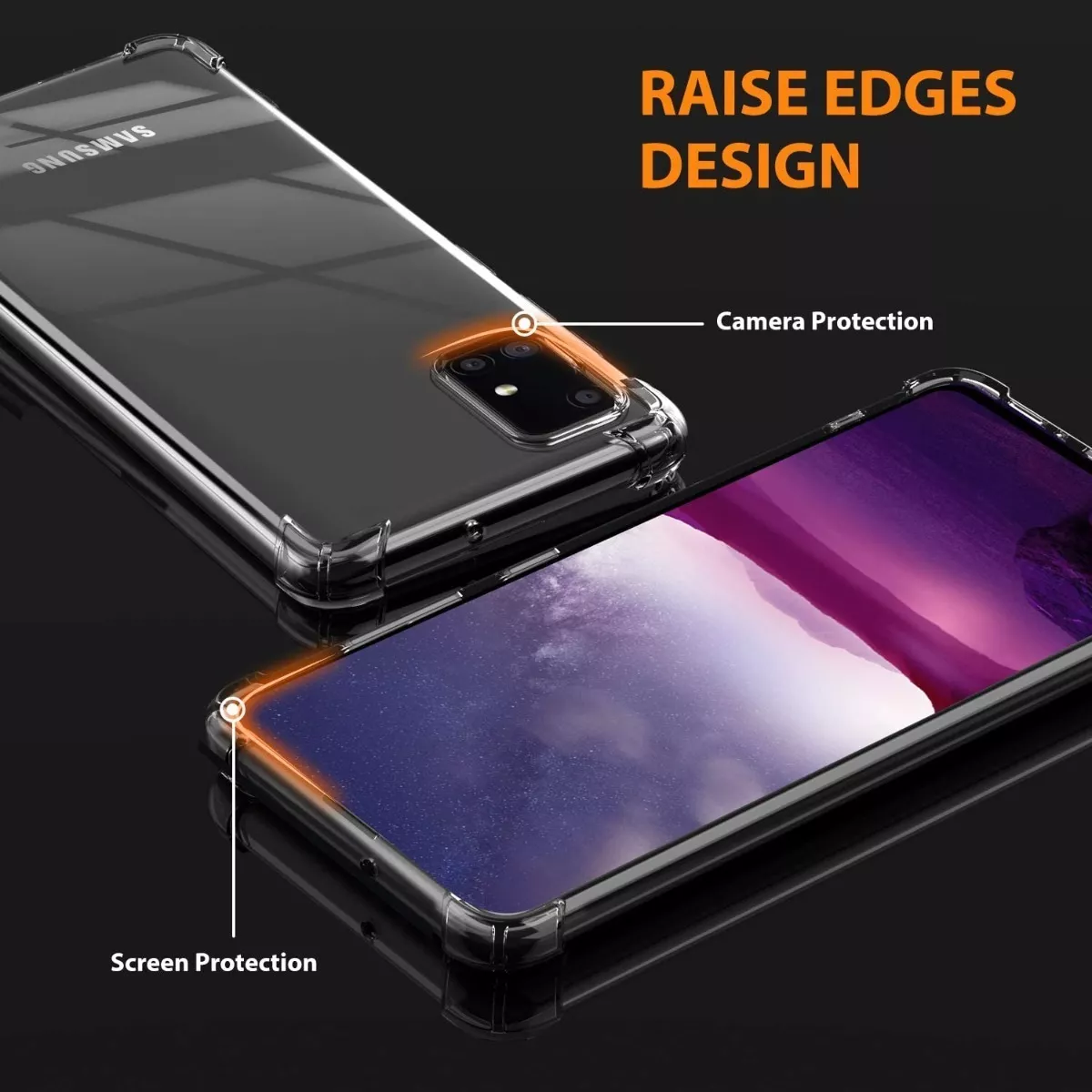 CARCASA PARA SAMSUNG A51 TRANSPARENTE COFOLK + HIDROGEL - 4