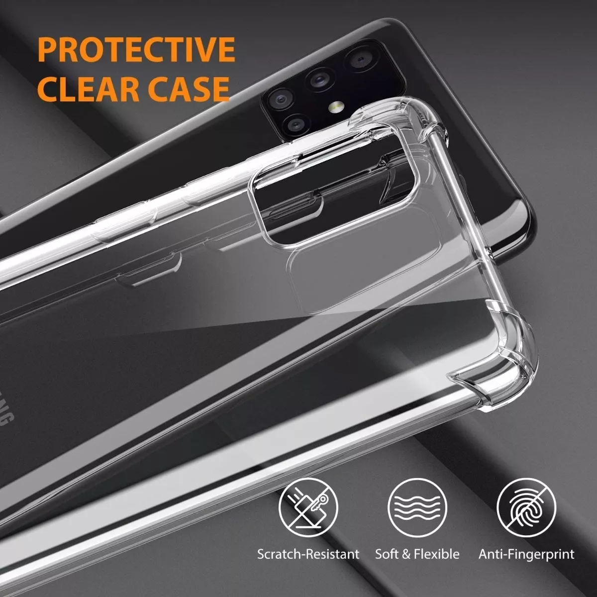 CARCASA PARA SAMSUNG A51 TRANSPARENTE COFOLK + HIDROGEL - 5