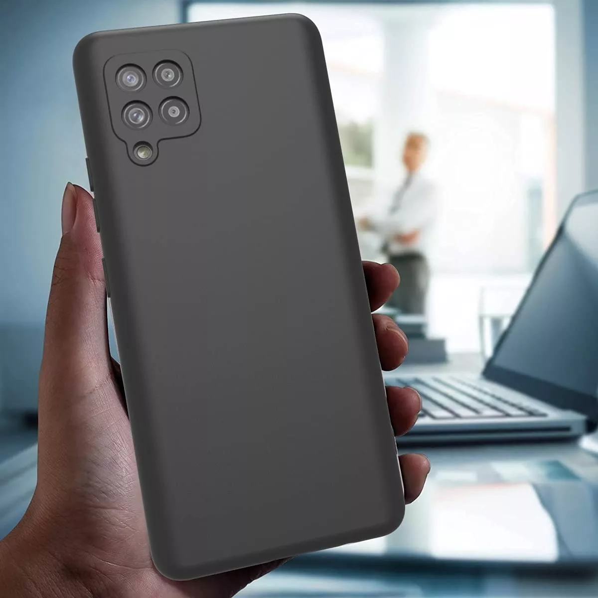 CARCASA PARA SAMSUNG A42 5G SILICON PROTECTOR DE CAMARA - 4