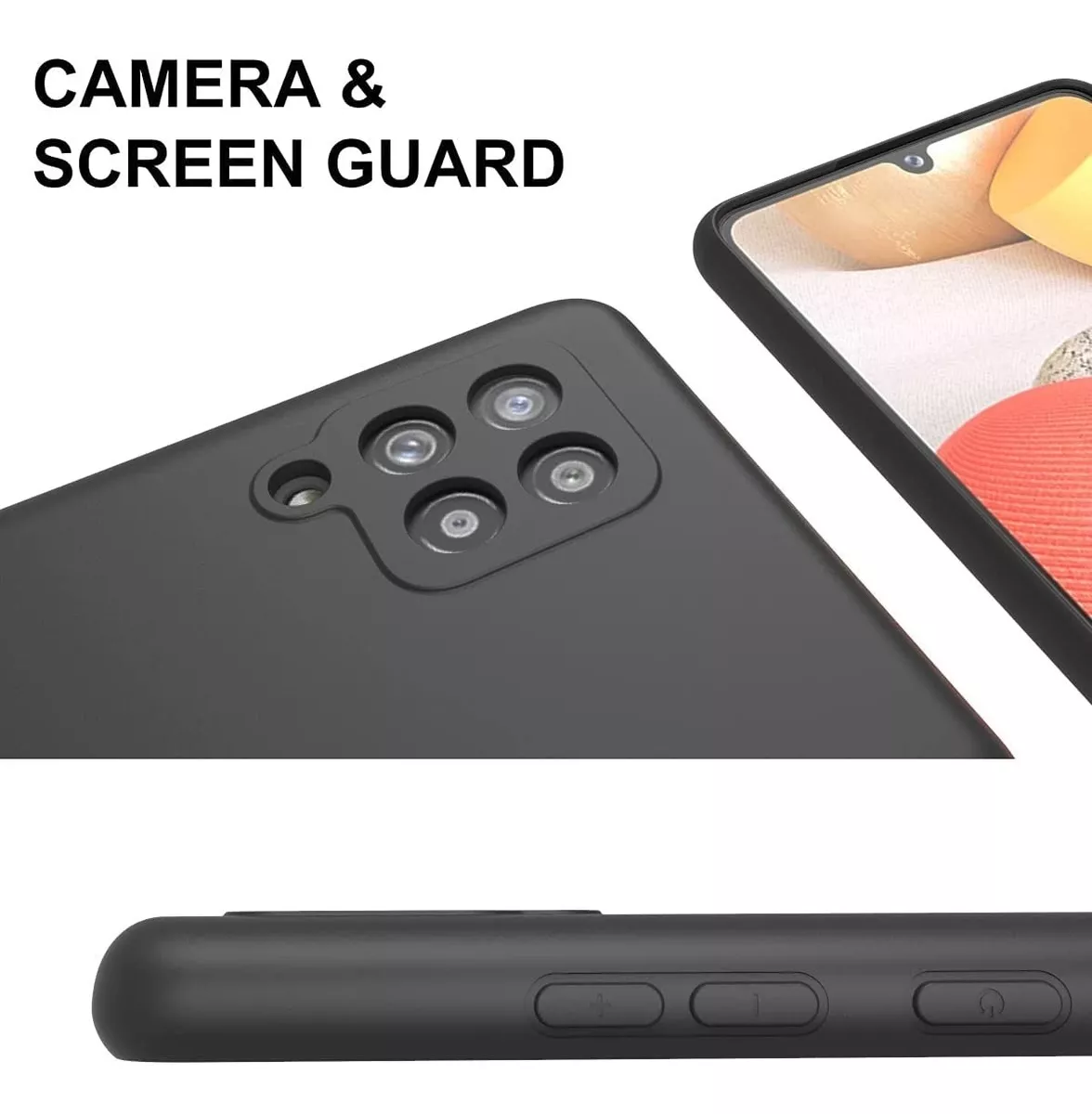 CARCASA PARA SAMSUNG A42 5G SILICON PROTECTOR DE CAMARA - 5