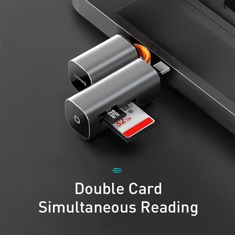 MINI LECTOR DE TARJETAS DE MEMORIA USB O USB C MARCA BASEUS - 4