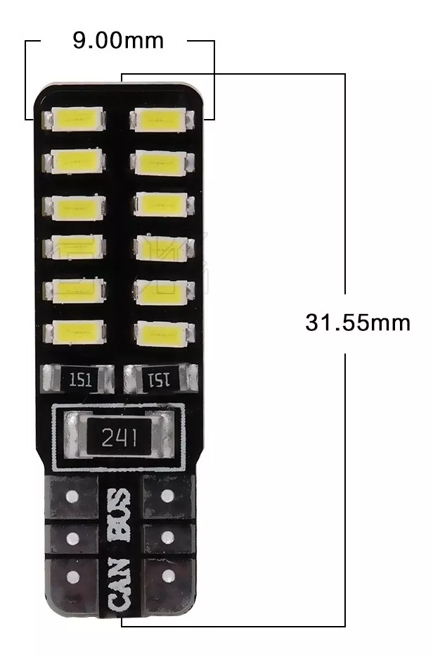 AMPOLLETAS LED T10 CANBUS SIN ERROR 3014 - PAR 24 LED 2,5W - 4