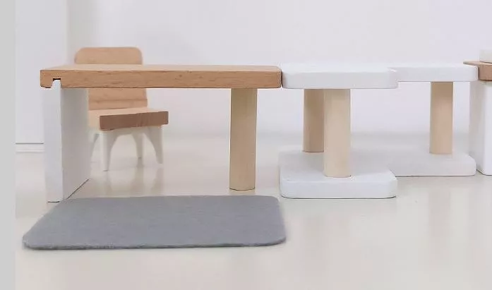 MUEBLES EN MINIATURA MULTICOLOR PARA CASA DE MUÑECAS COCINA 9 UNIDADES - 5
